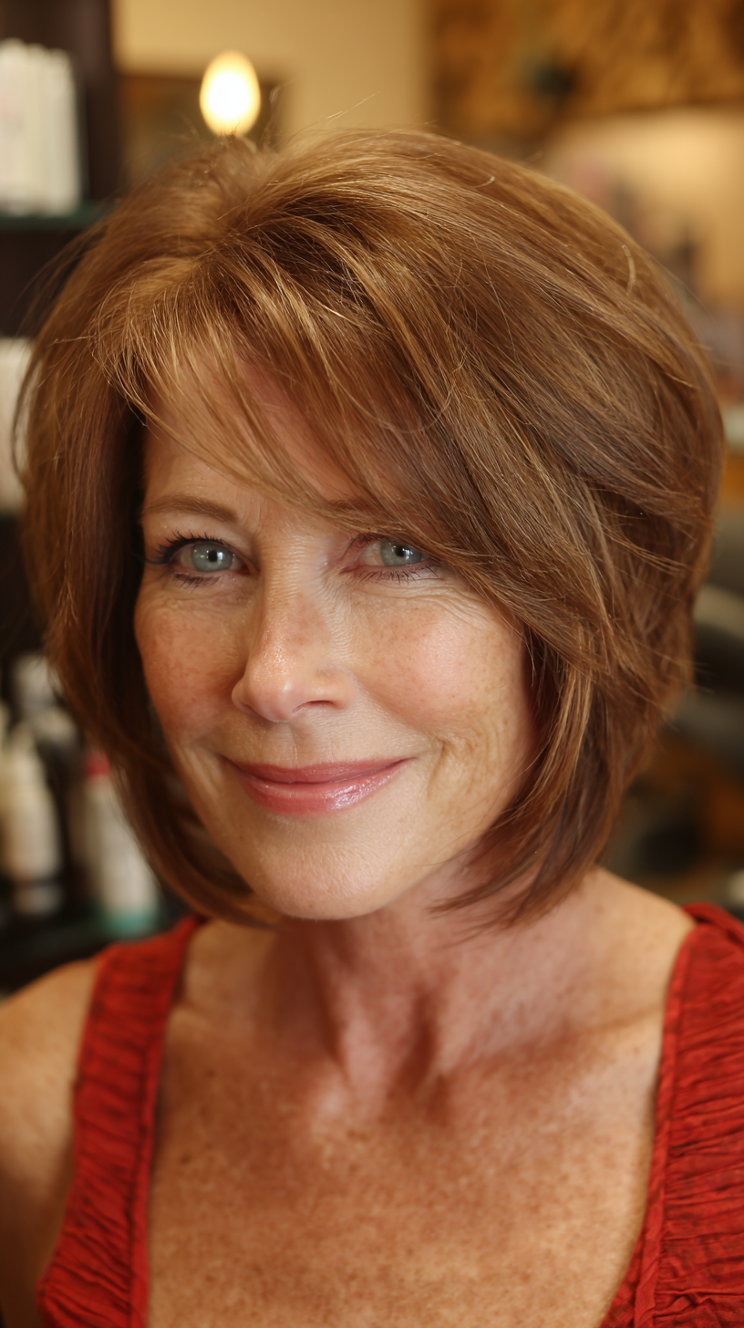 Modern Flipped Shag Bob with Subtle Layers