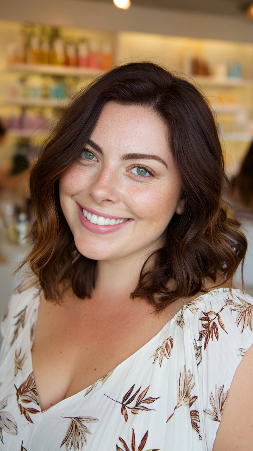 Radiant Shoulder-Length Side Part with Soft Waves