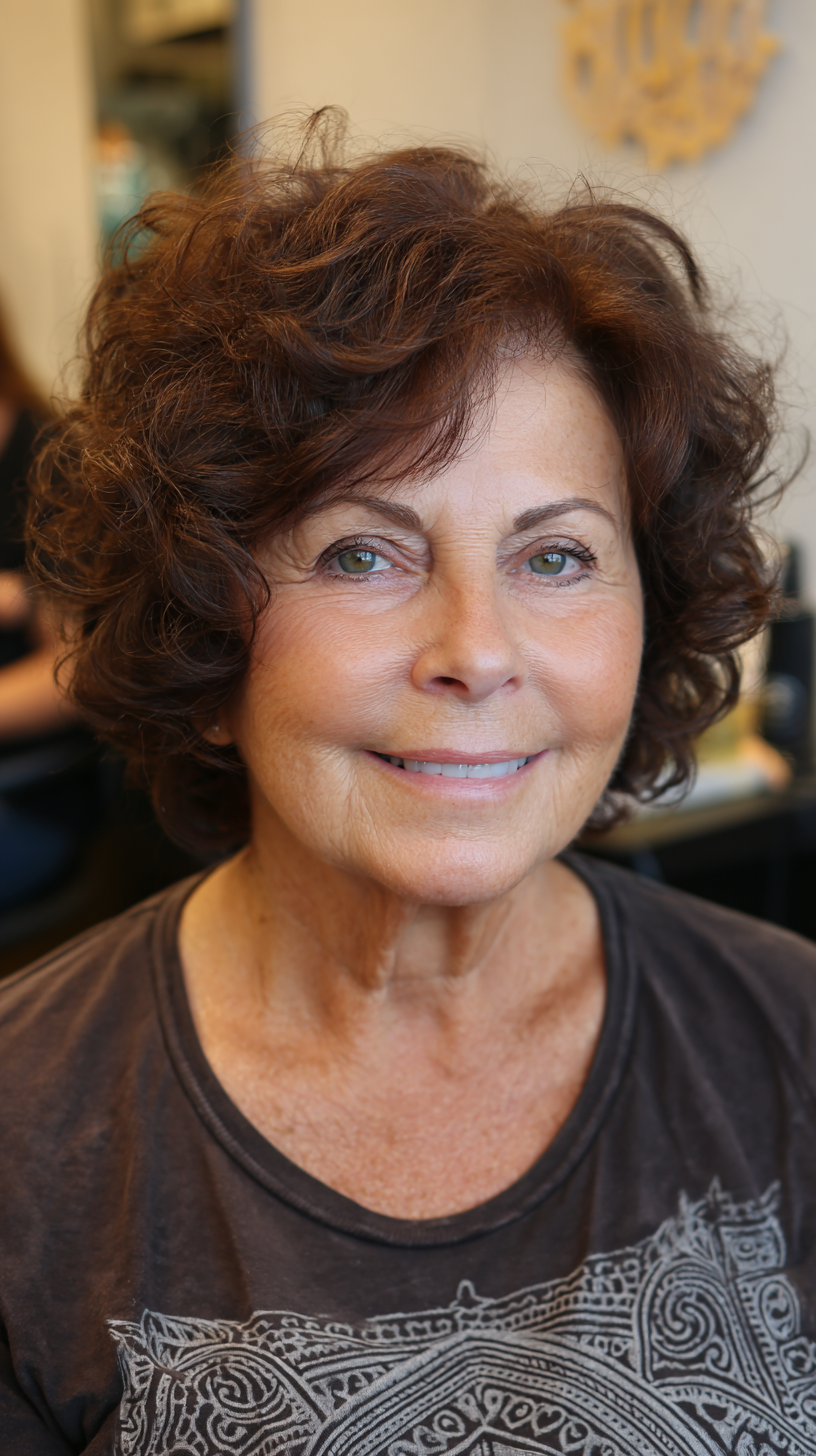 Textured Shag Bob with Voluminous Curls for Effortless Elegance
