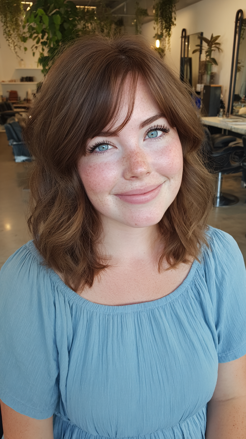 Textured Shoulder-Length Side Part with Soft Layers