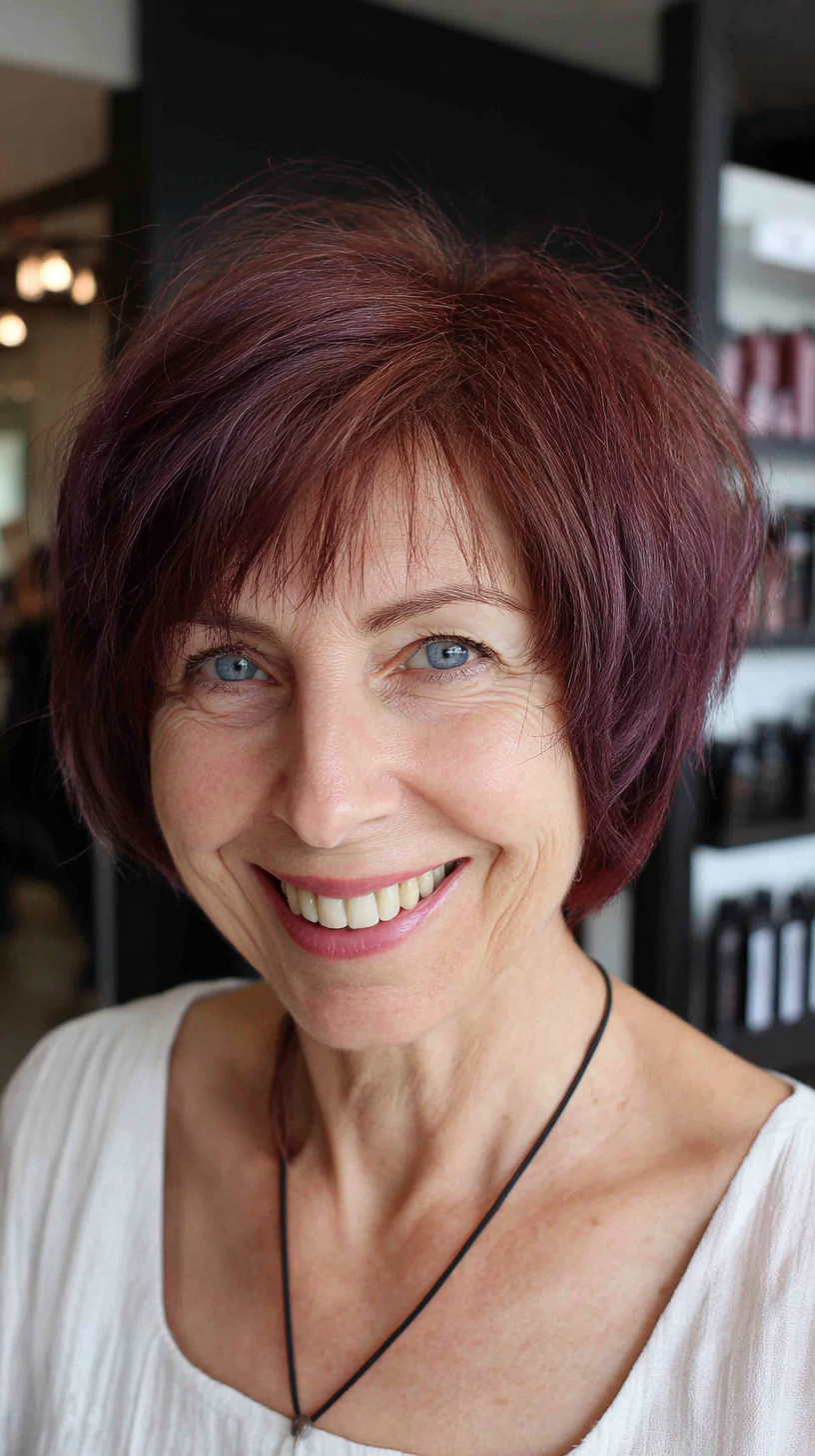 Vibrant Asymmetrical Shag Bob with Soft Layers