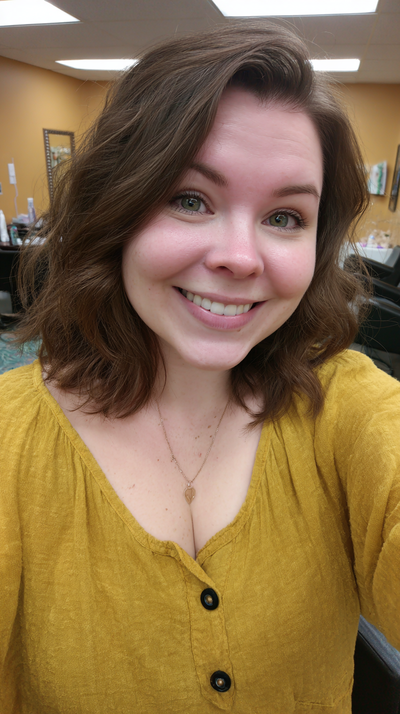 Warm Chestnut Shoulder-Length Side Part with Soft Waves