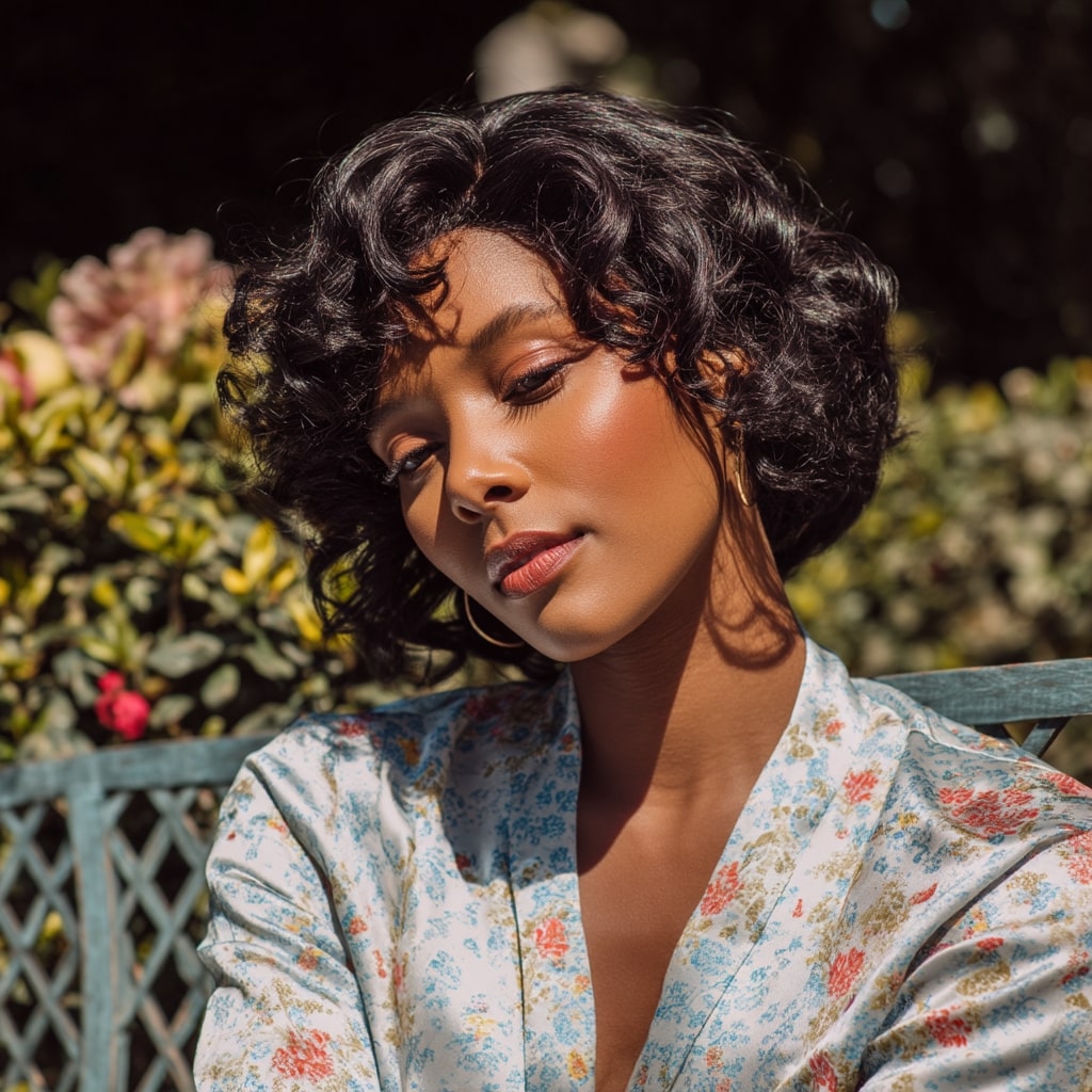 Chic Curly Bob with Soft Layers