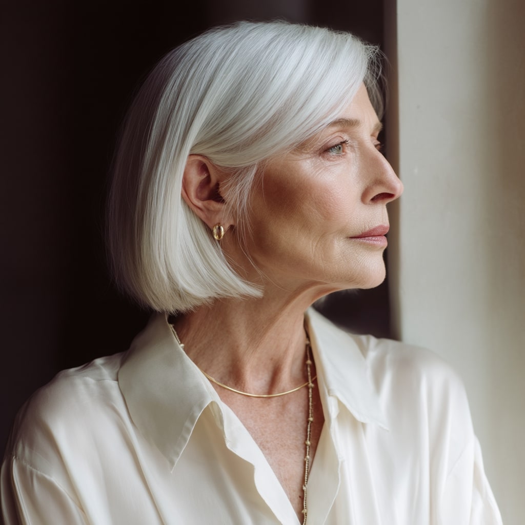 Chic Sleek Blunt Bob with Subtle Layering
