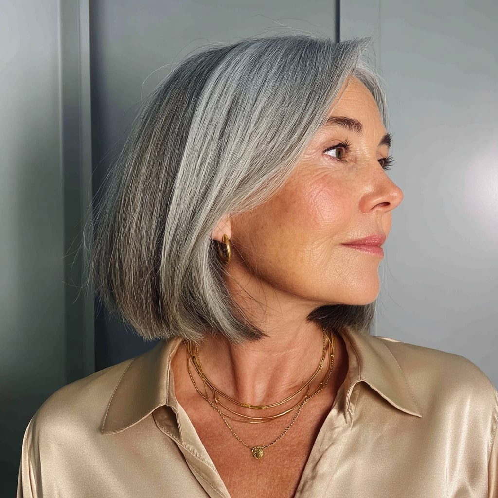 Chic Textured Blunt Bob with Subtle Layers