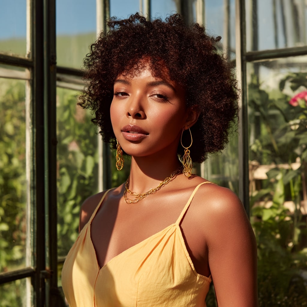 Natural Curly Bob with Defined Curls