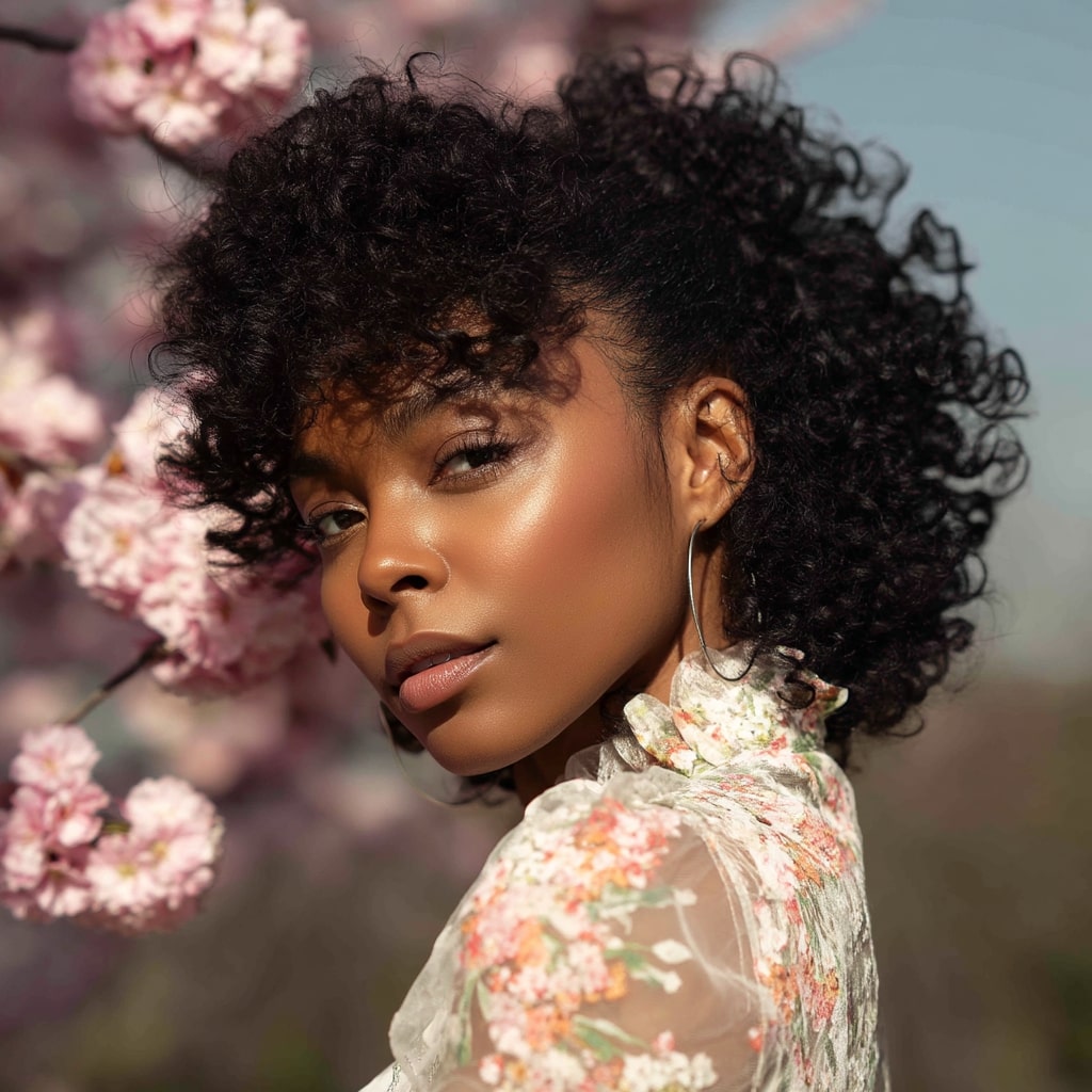 Textured Curly Bob with Defined Curls