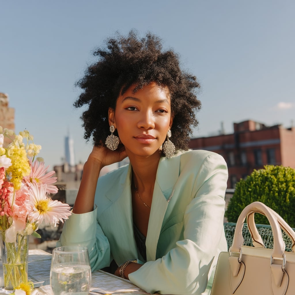 Textured Natural Afro with Defined Curls