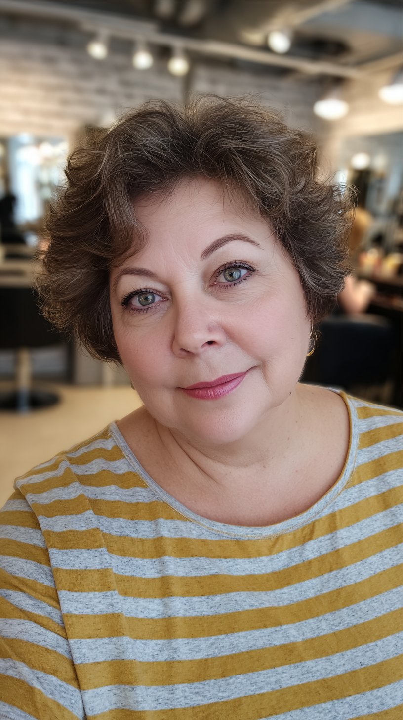 Textured Short Feathered Pixie with Soft Body for Mature Women