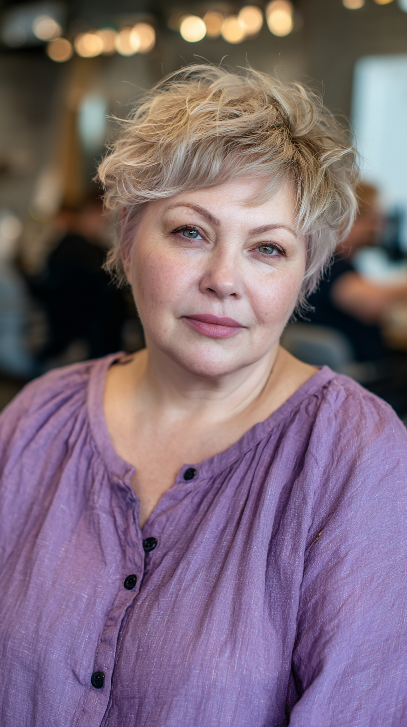 Textured Short Feathered Pixie with Soft Volume