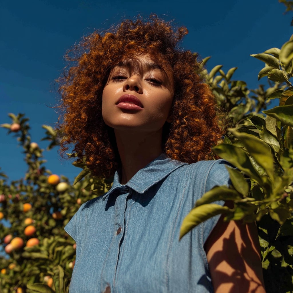 Vibrant Curly Shoulder-Length Cut