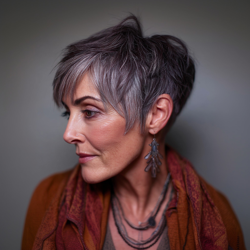 Chic Textured Pixie Cut with Subtle Highlights