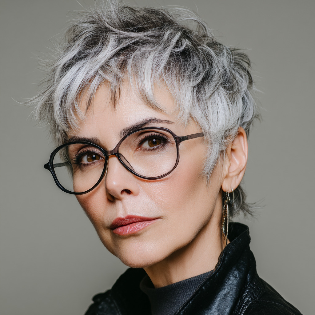 Chic Textured Pixie Cut with Subtle Highlights