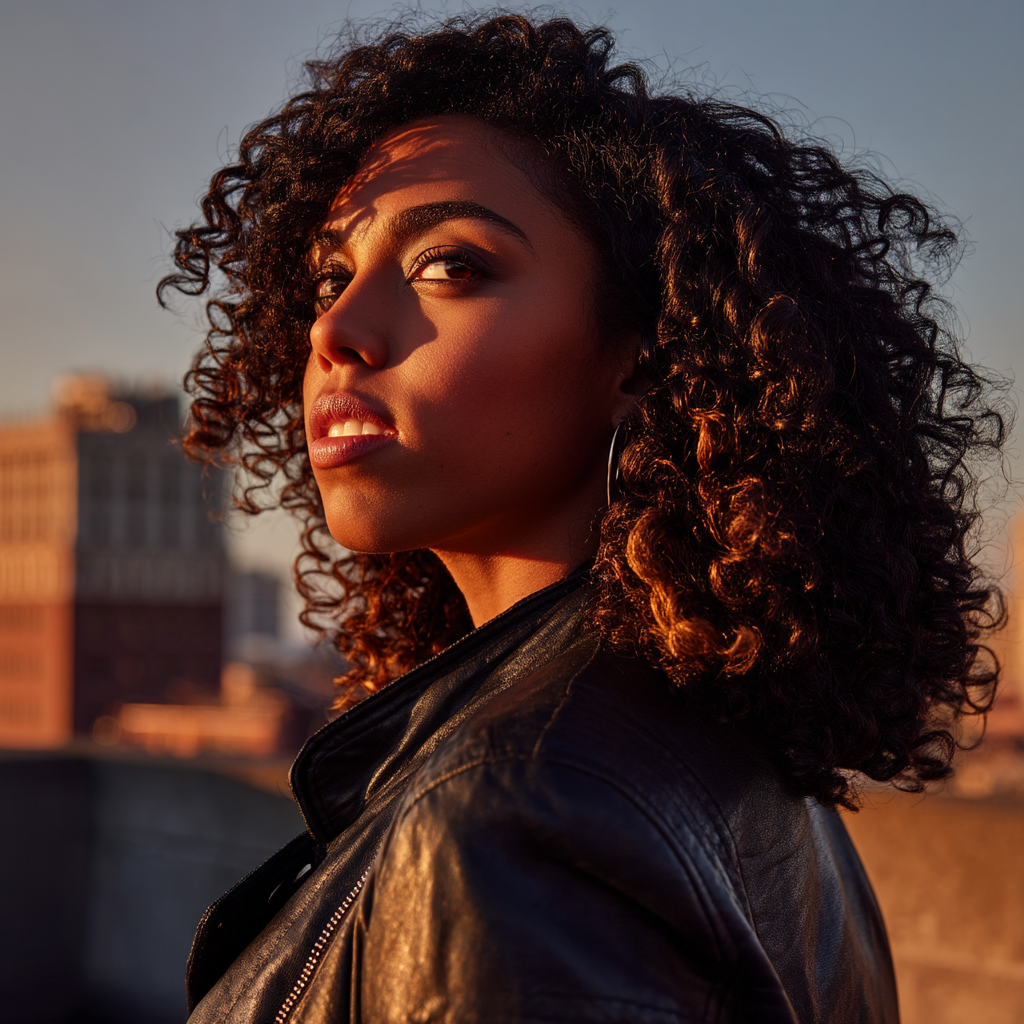 Bold Curly Shoulder-Length Cut