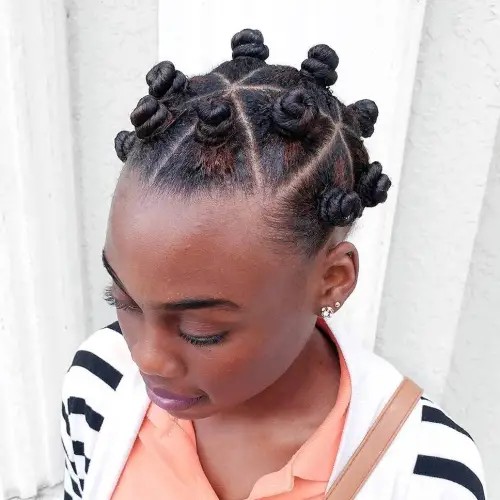 Chic Bantu Knots on Natural Hair