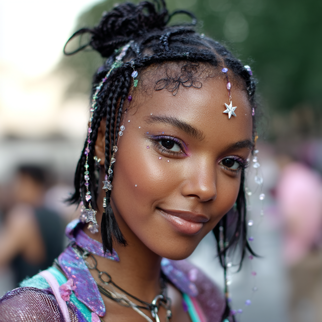 Chic Beaded Braided Updo