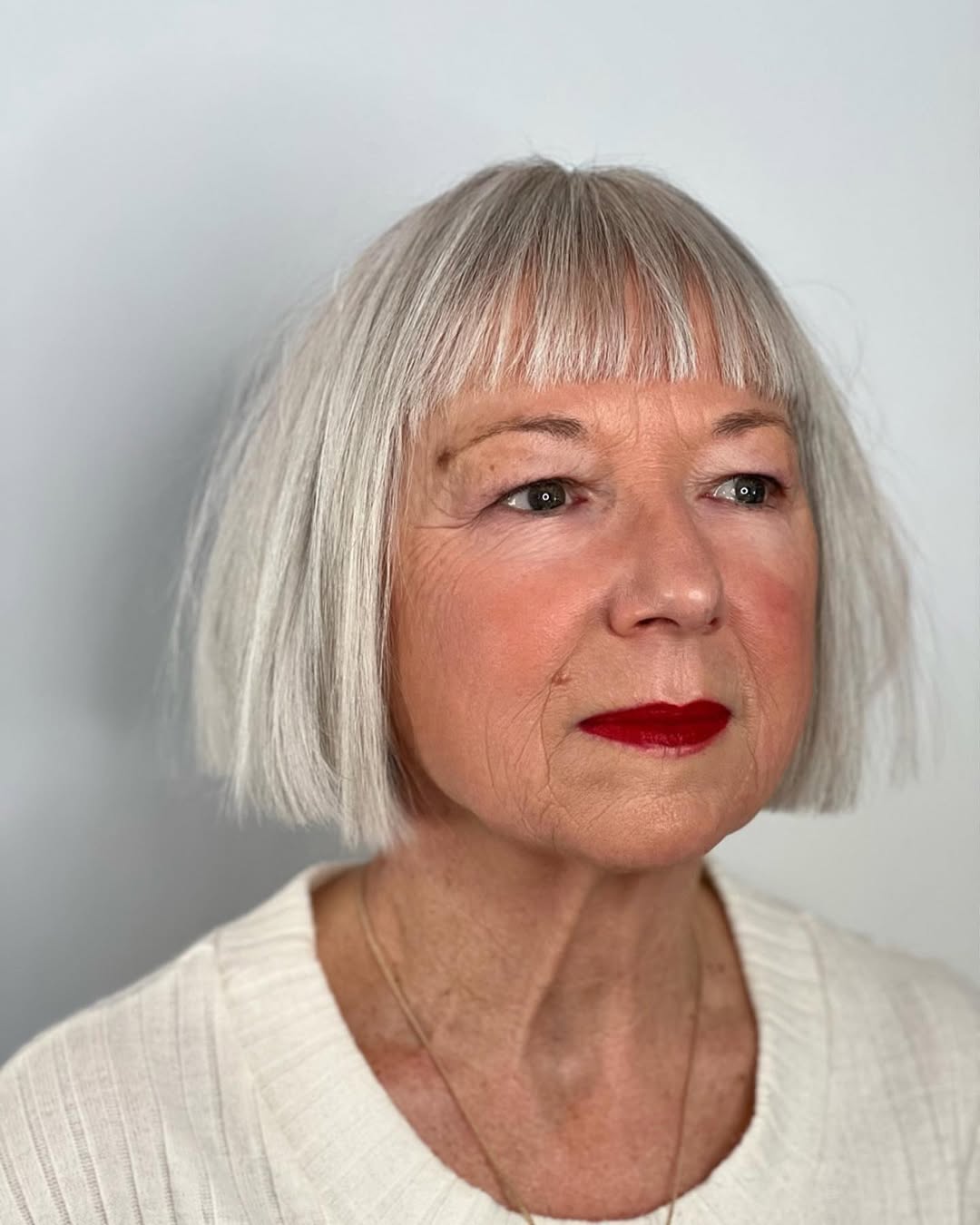 Chic Blunt Bob with Bangs