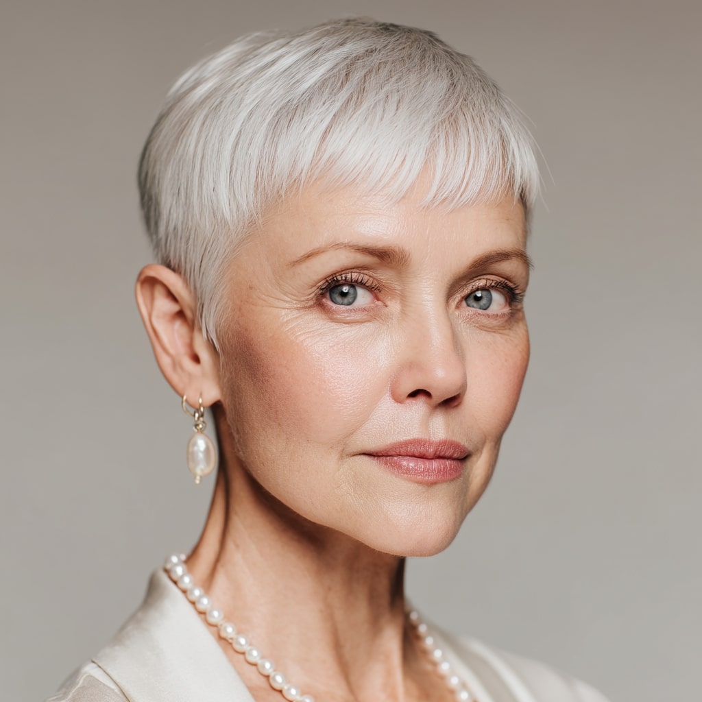 Chic Short Pixie Cut with Textured Bangs