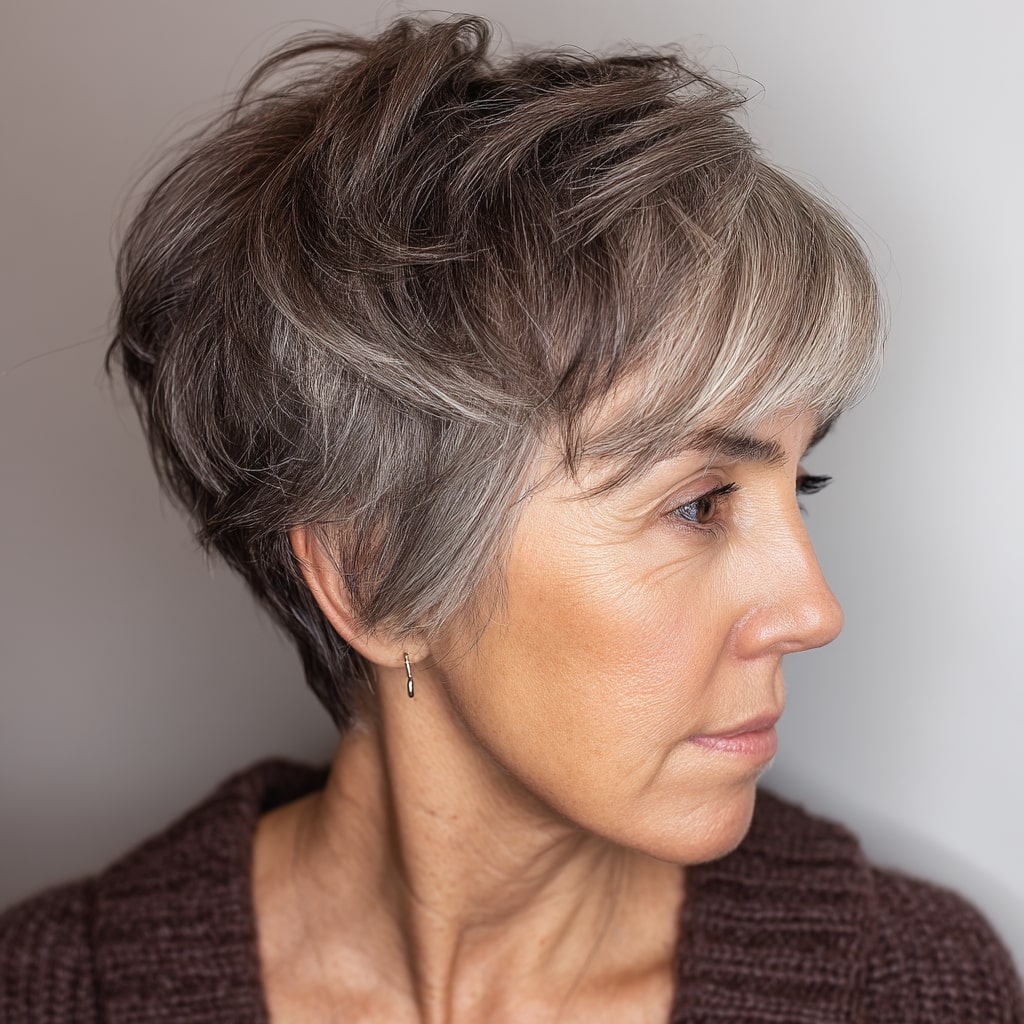 Chic Textured Pixie Cut with Soft Highlights