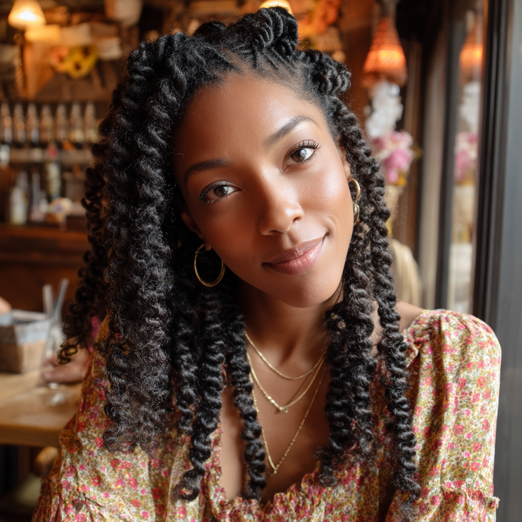 Chic Twisted Curls with Defined Texture