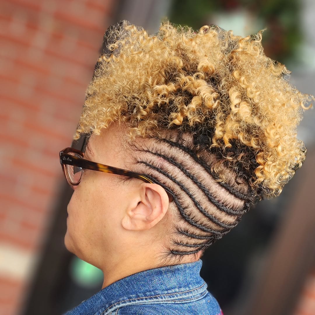 Creative Curly Mohawk with Undercut Design