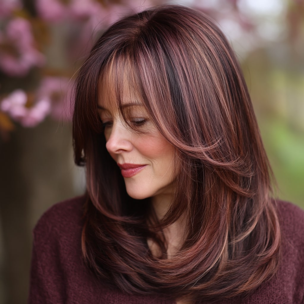 Elegant Chocolate Layered Cut with Subtle Highlights