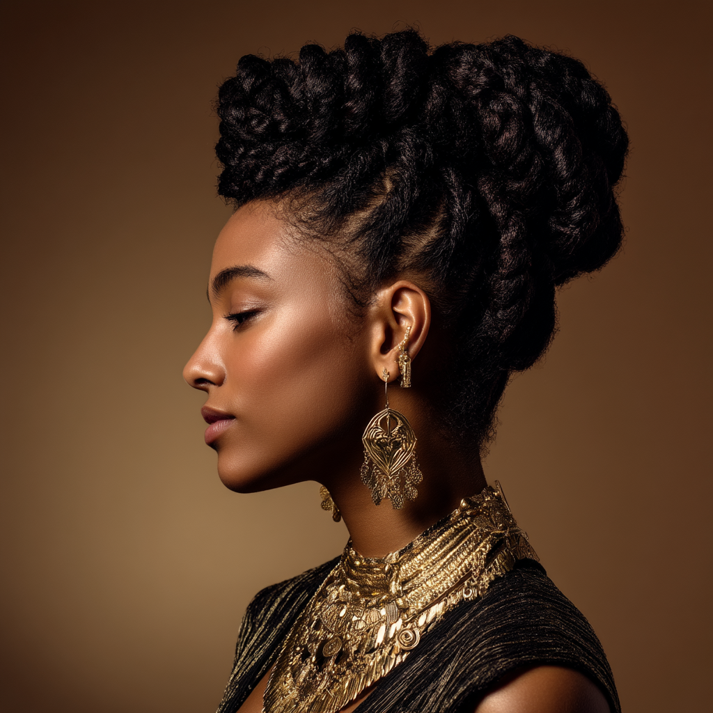 Elegant High Twisted Updo with Braided Detail