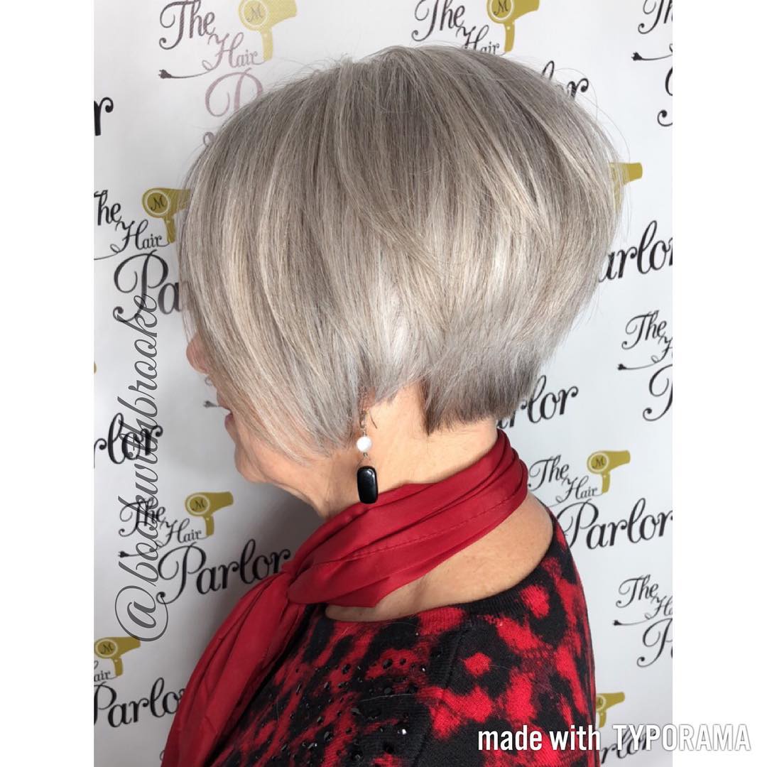 Elegant Silver Stacked Bob