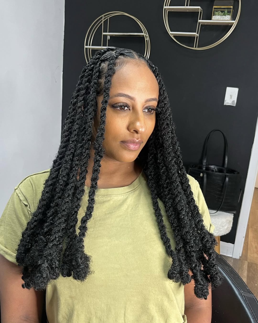 Elegant Twisted Rope Braids with Defined Curls