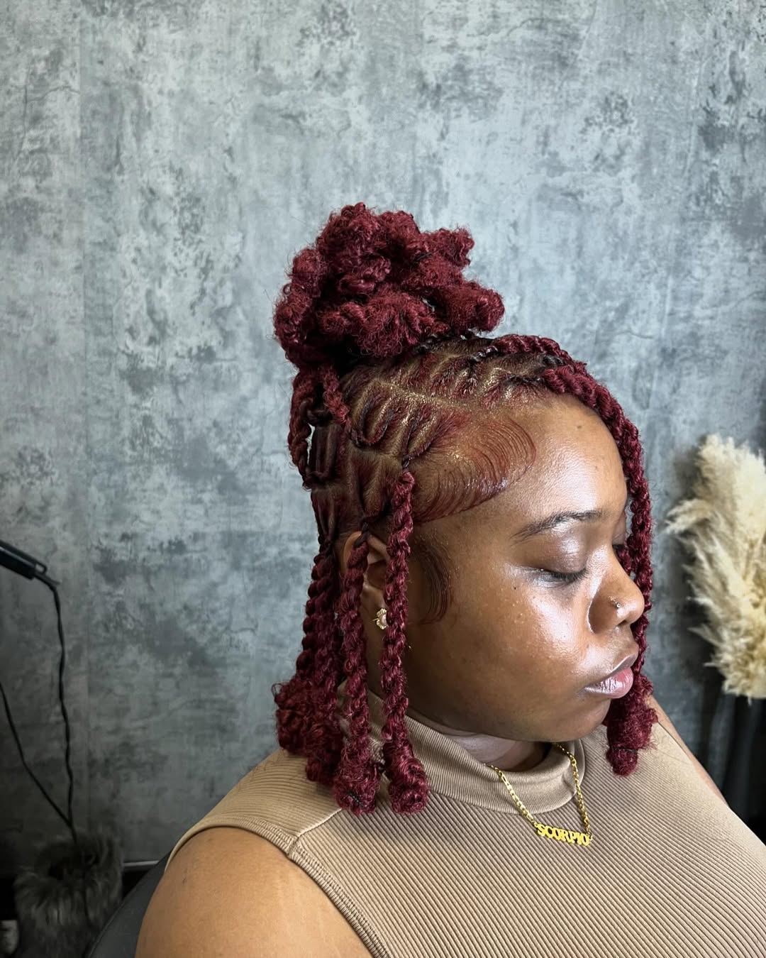 Elegant Twisted Updo with Braided Details