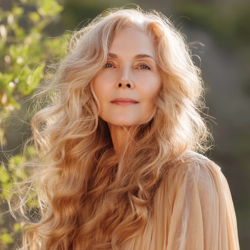 Soft Cascading Waves with Sun-Kissed Highlights