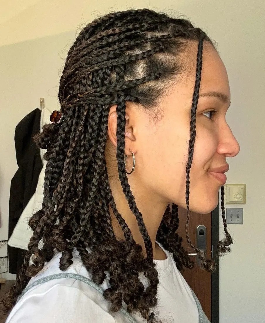 Stylish Braided Twists with Defined Curls