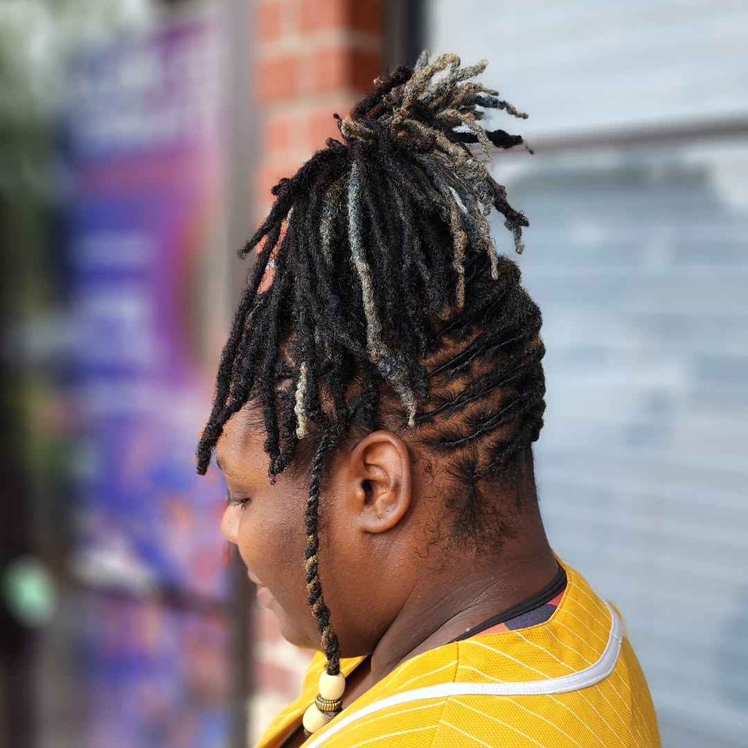 Textured High Ponytail with Twisted Locks