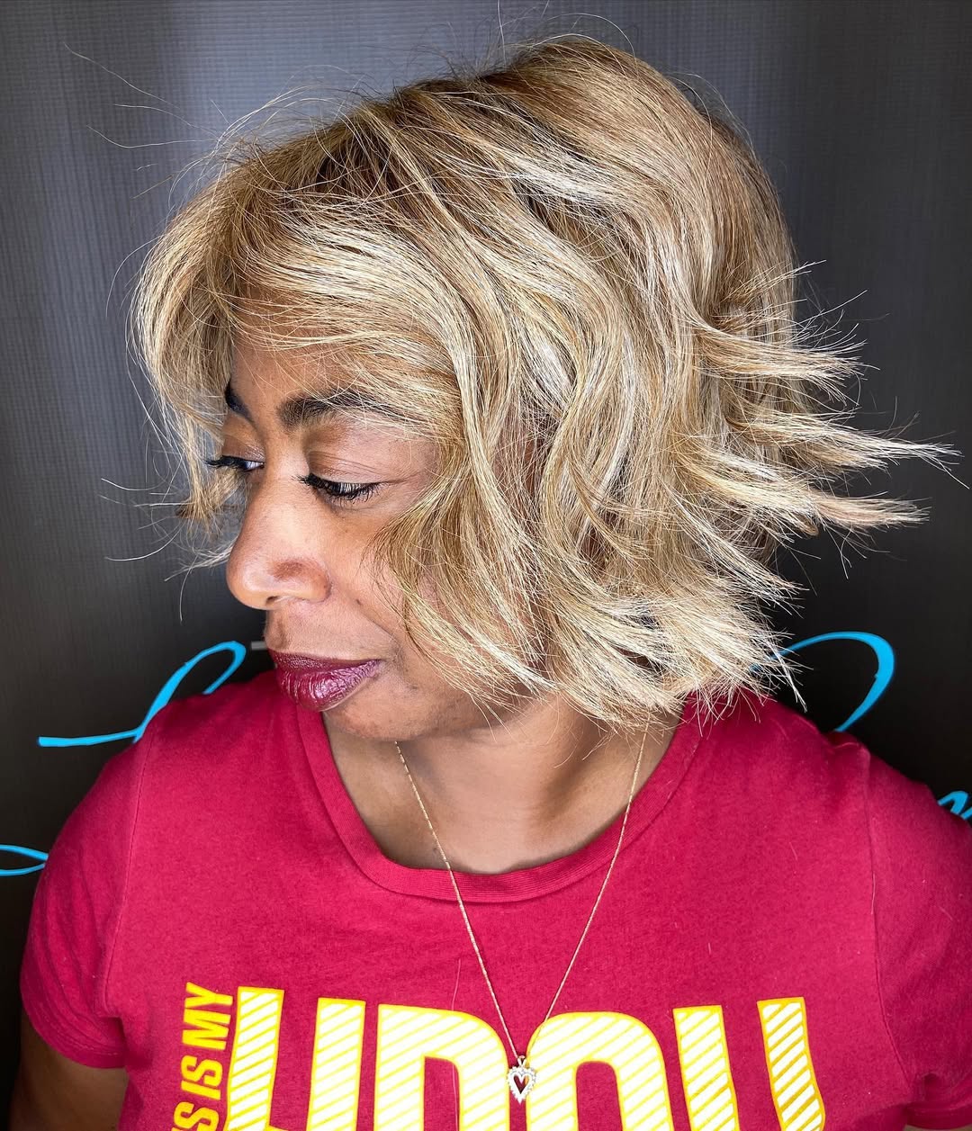 Textured Light Blonde Bob with Flipped Ends
