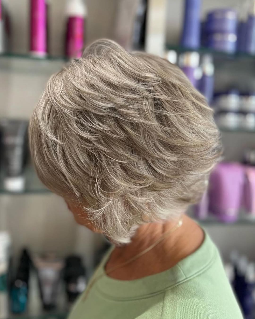 Textured Silver Bob with Soft Layers