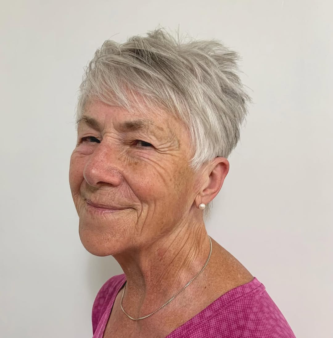 Textured Silver Pixie Cut