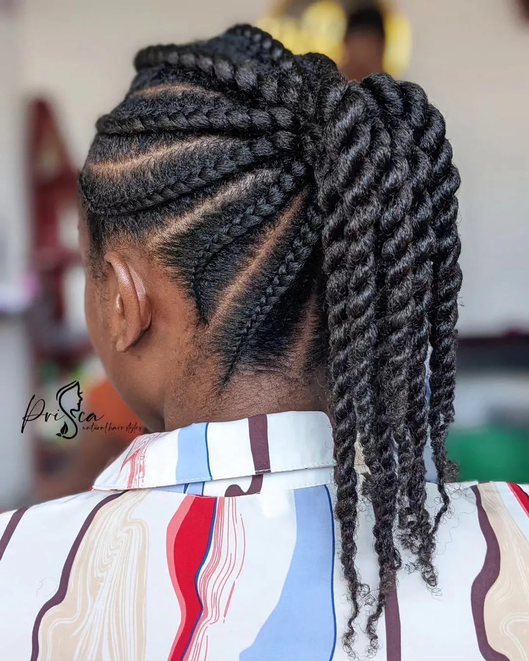 Twisted Braids with a Half-Up Ponytail