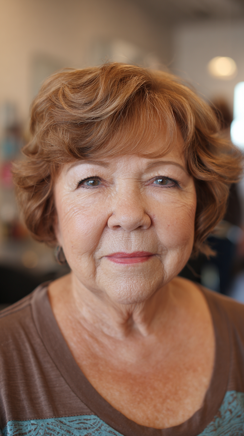 Chic Softly Curled Short Haircut with Feathered Layers
