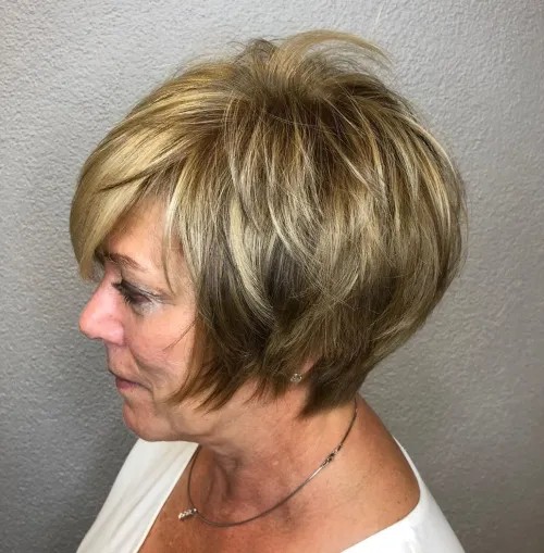 chic textured bob with side swept bangs
