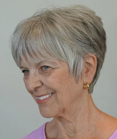 Chic Textured Pixie Cut with Soft Bangs
