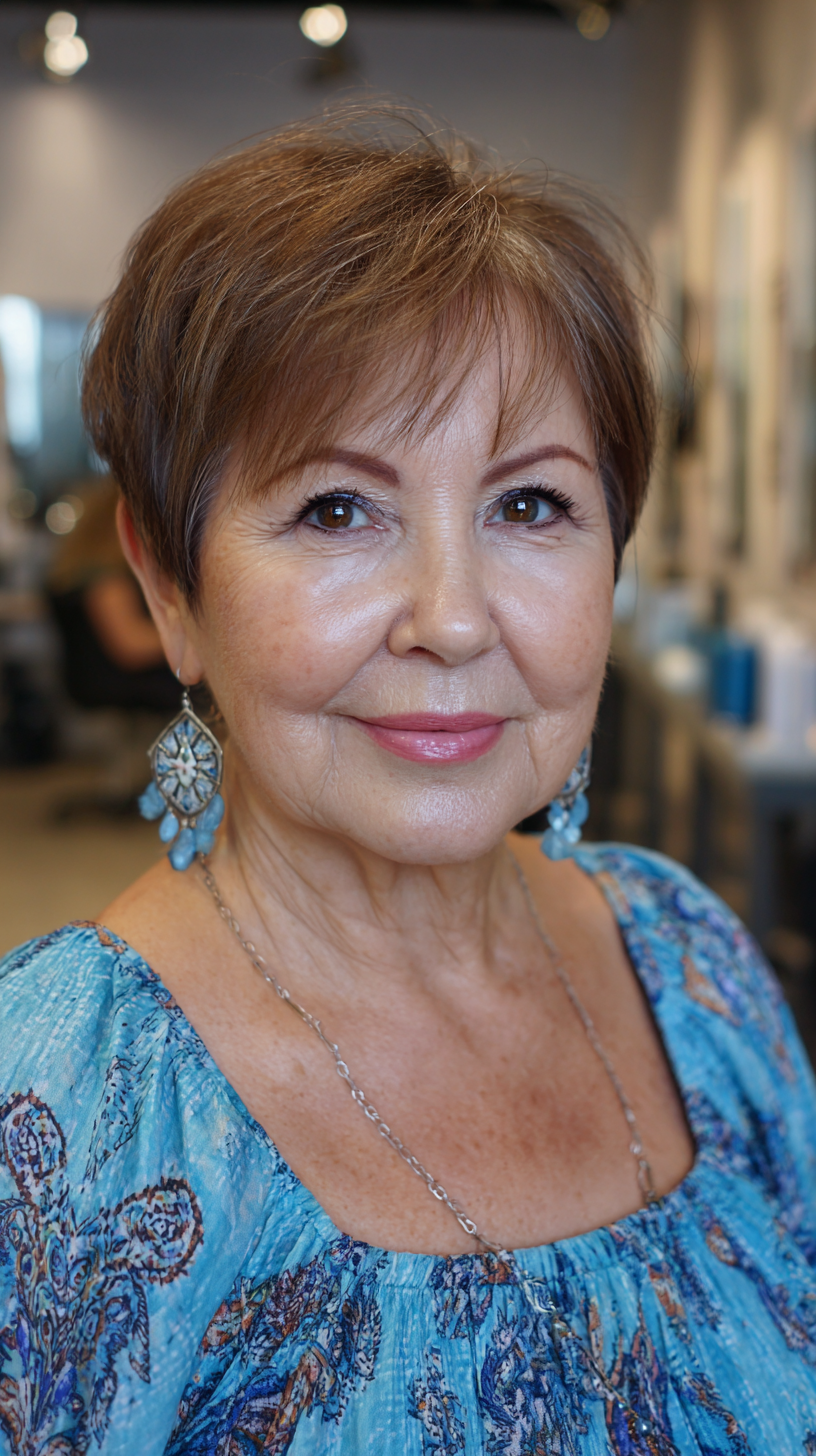 Stylish Short Layered Cut with Natural Volume