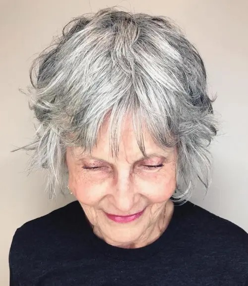 Textured Silver Pixie Cut