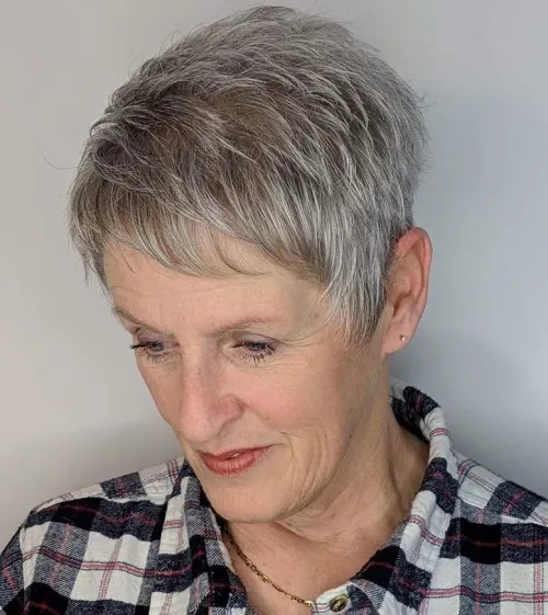 Textured Silvery Pixie Cut