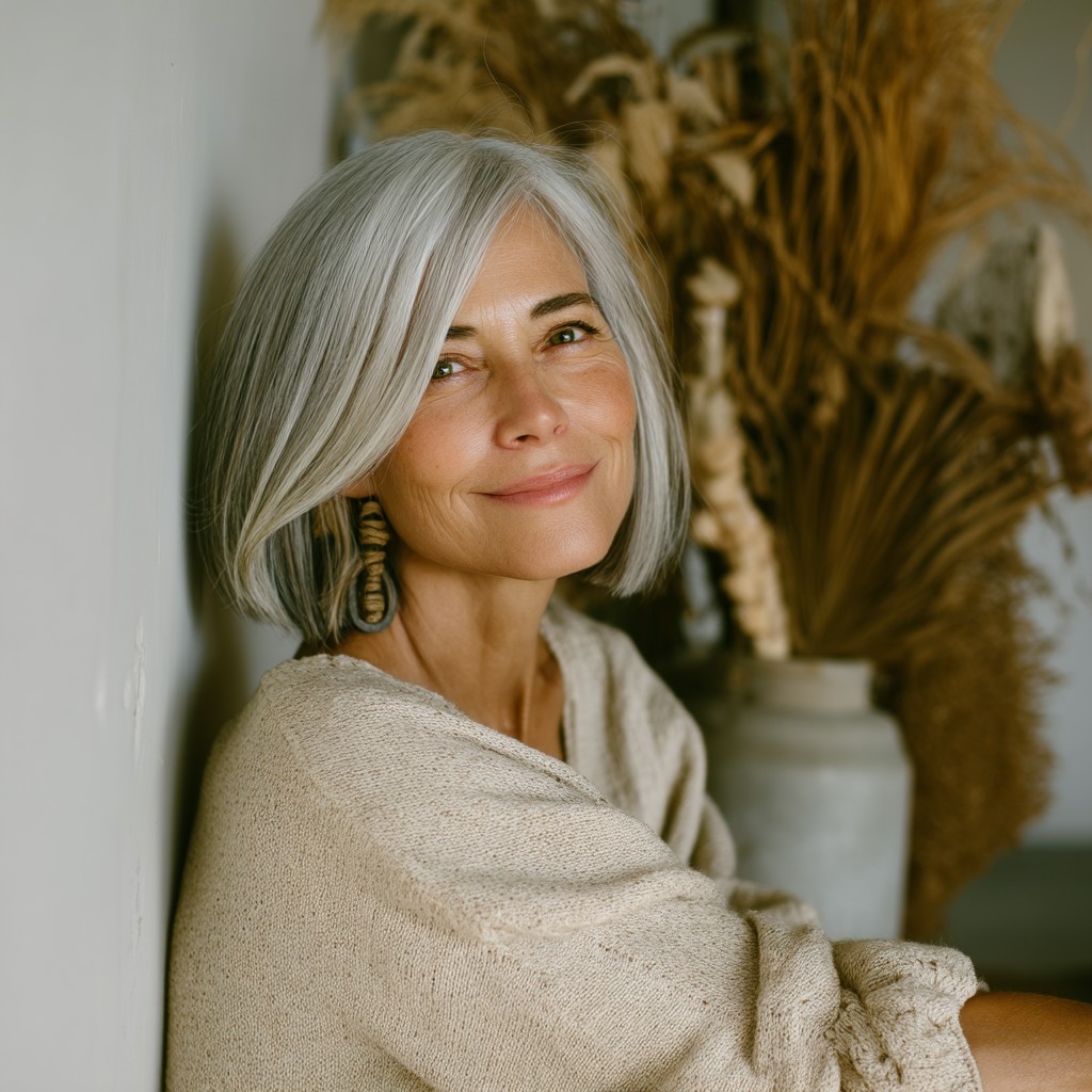 Chic Layered Bob with Subtle Highlights