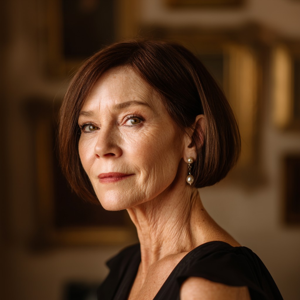 Chic Classic Blunt Bob with Subtle Layers