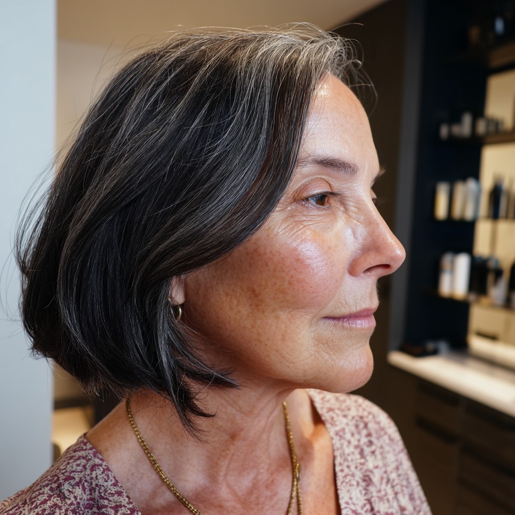 Chic Layered Bob with Subtle Highlights