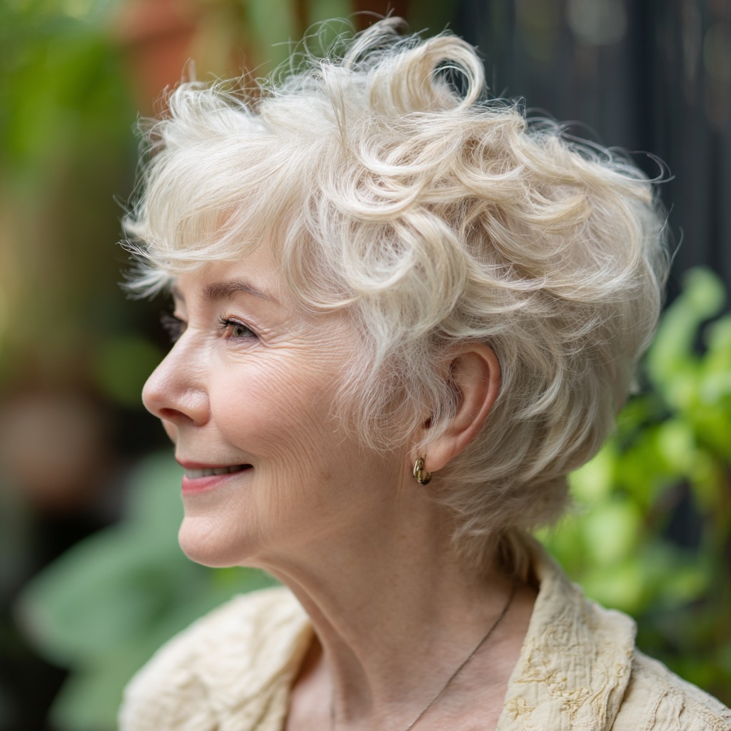 Soft Curly Pixie with Volume