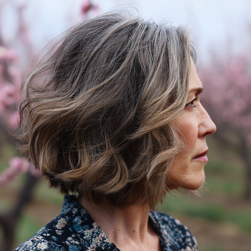 Softly Textured Wavy Bob