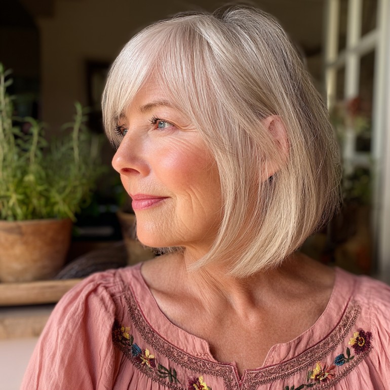 Chic Blunt Angled Bob with Subtle Layers