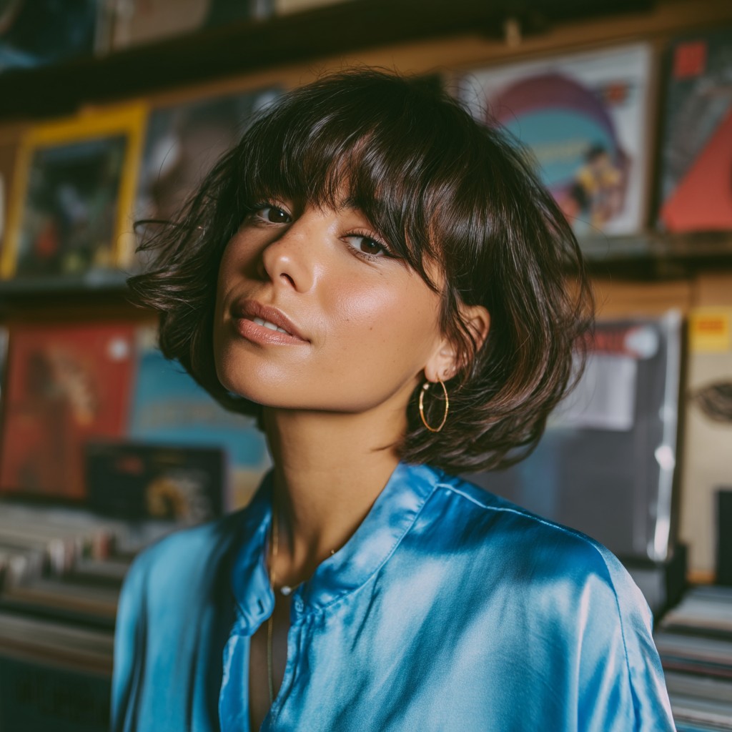 Chic Rounded Bob with Soft Bangs